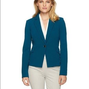 Calvin Klein Teal One-Button Fitted Blazer